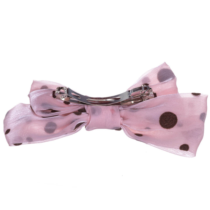 Polka dotted hair bow tie hair clip 15cm