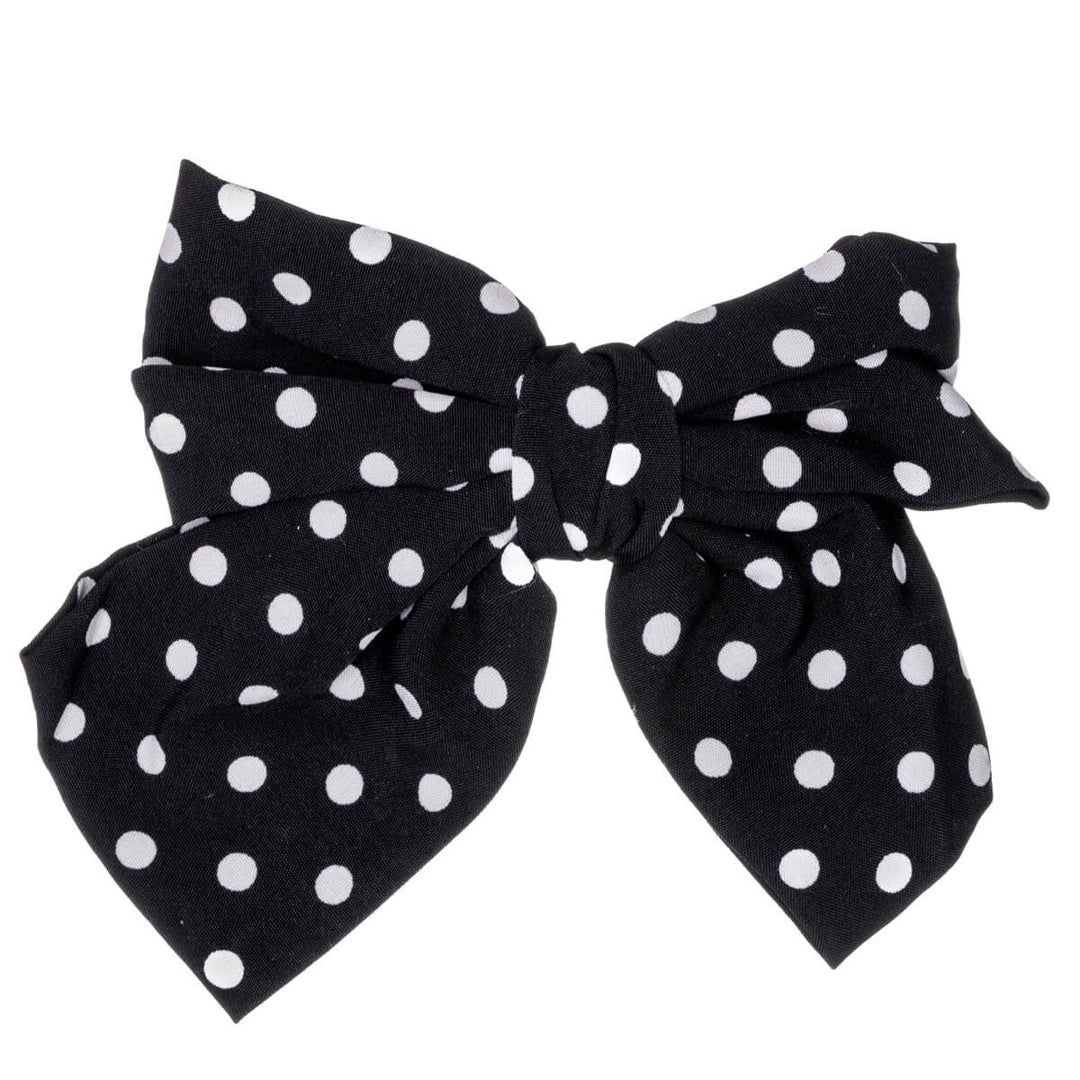 Speckled hair bow tie hair clip 14cm