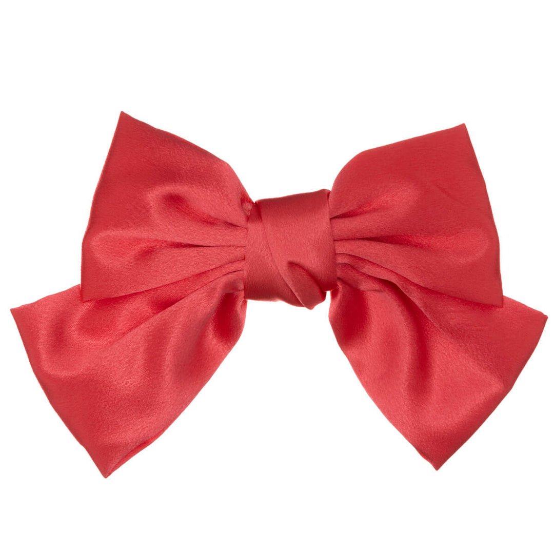 Monochrome satin hair bow tie hair clip 20cm