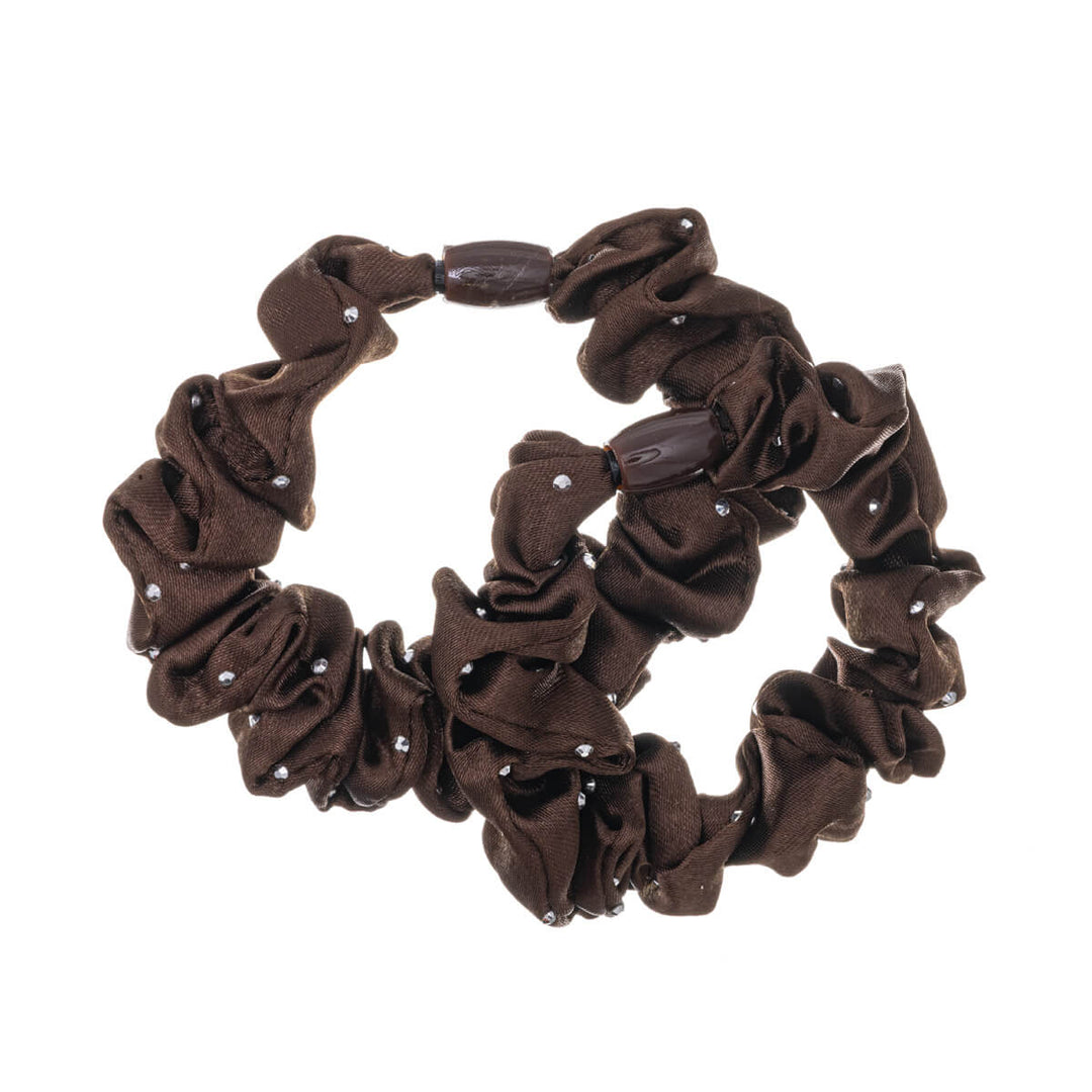 Glittrig hårbåge satin scrunchie ø6cm 2st