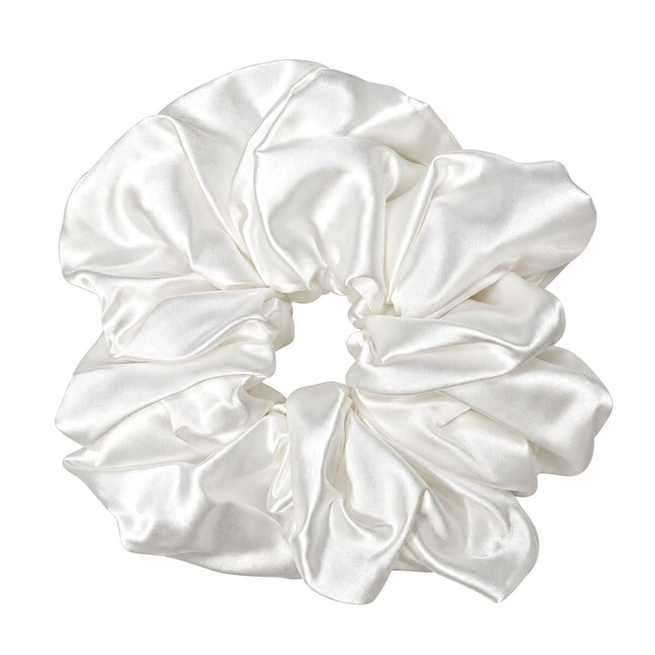 Shiny satin scrunchie hair donut – large &amp; soft, 12 cm