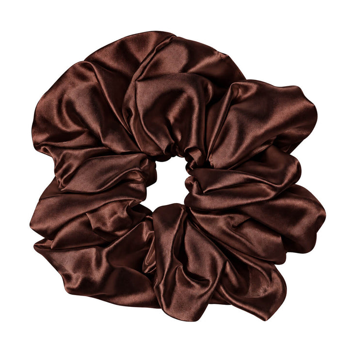 Shiny satin scrunchie hair donut – large &amp; soft, 12 cm