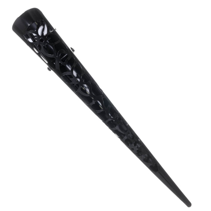 Narrow, long hair clip with a floral pattern – Barette 12.5 cm