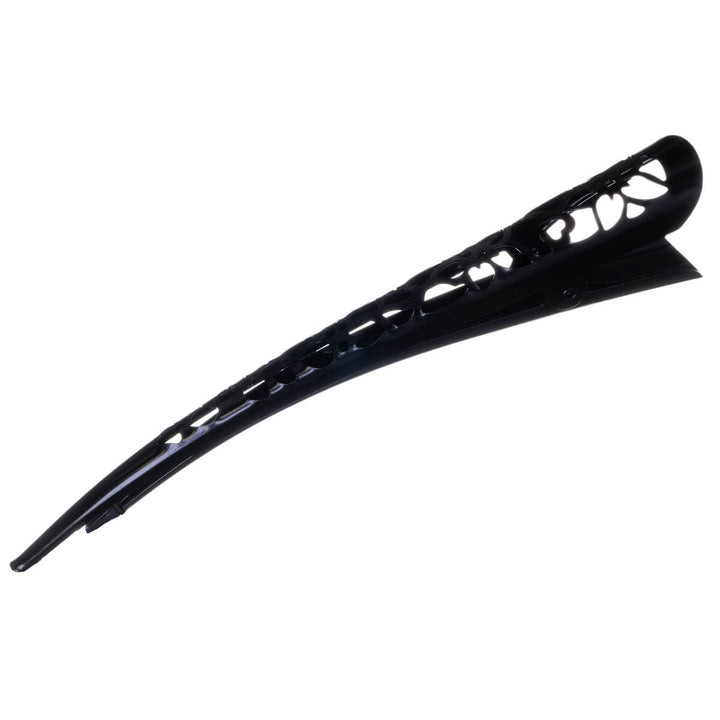 Narrow, long hair clip with a floral pattern – Barette 12.5 cm