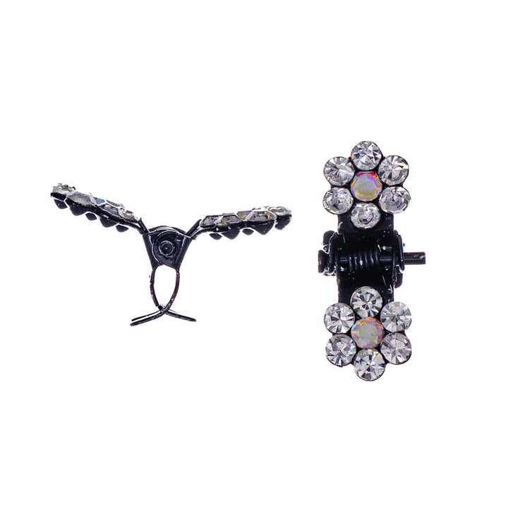 Små hajtänder dekorerade med glänsande stenar, 2 st.