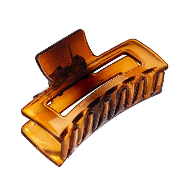 Rektangulärt hårspänne av plast med hajtand 7cm