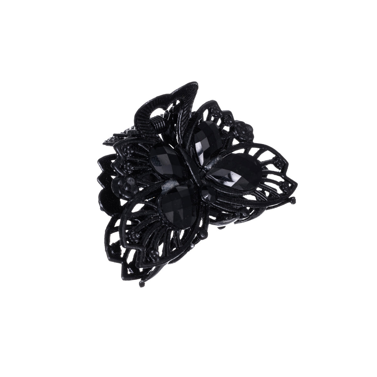 Metal shark tooth black hair clip 4,3cm