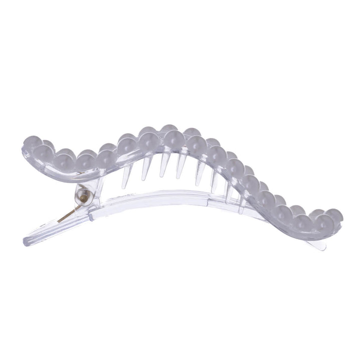 Pearl decorated plastic hair clip with beak