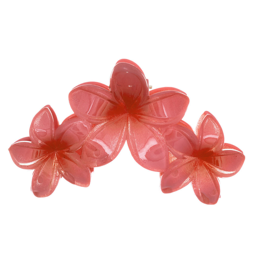 Tre blommor hajtand hårspänne 11cm