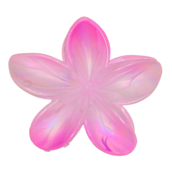 Glänsande plumeria hajtand blomma hårspänne 8cm