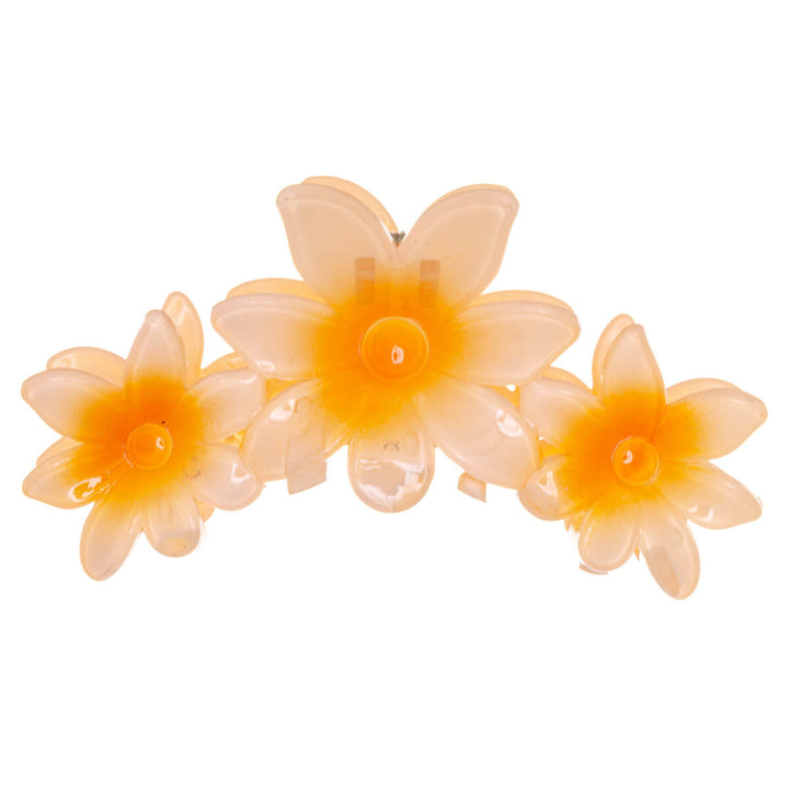 Three flower shark tooth plastic hair clip 11cm