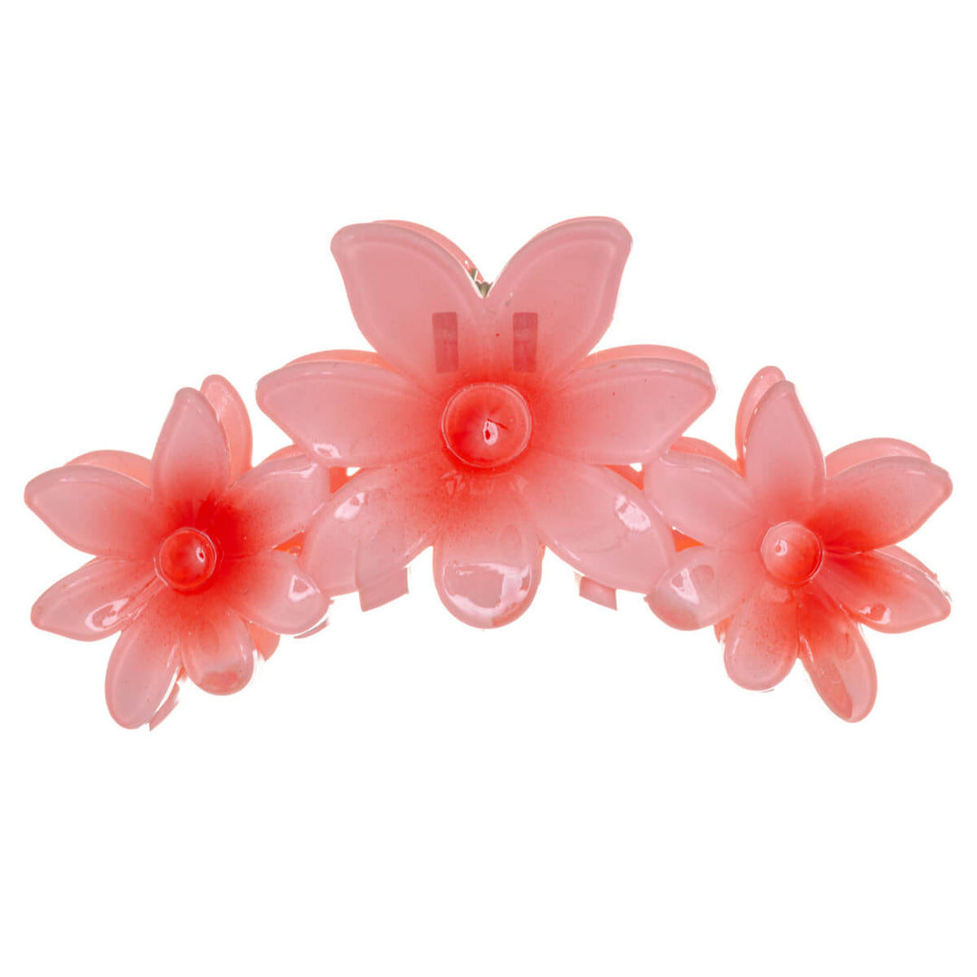 Three flower shark tooth plastic hair clip 11cm