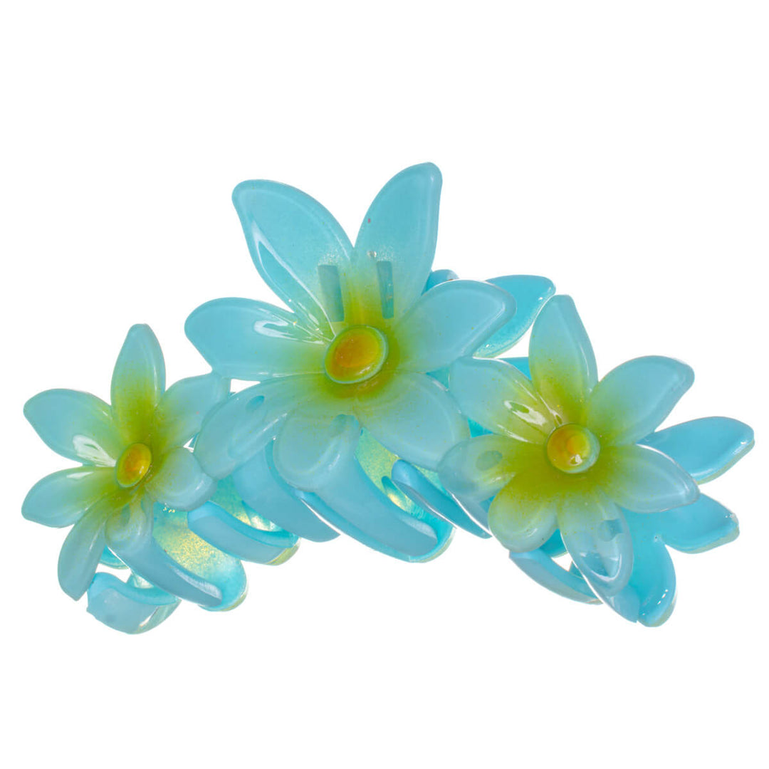 Three flower shark tooth plastic hair clip 11cm