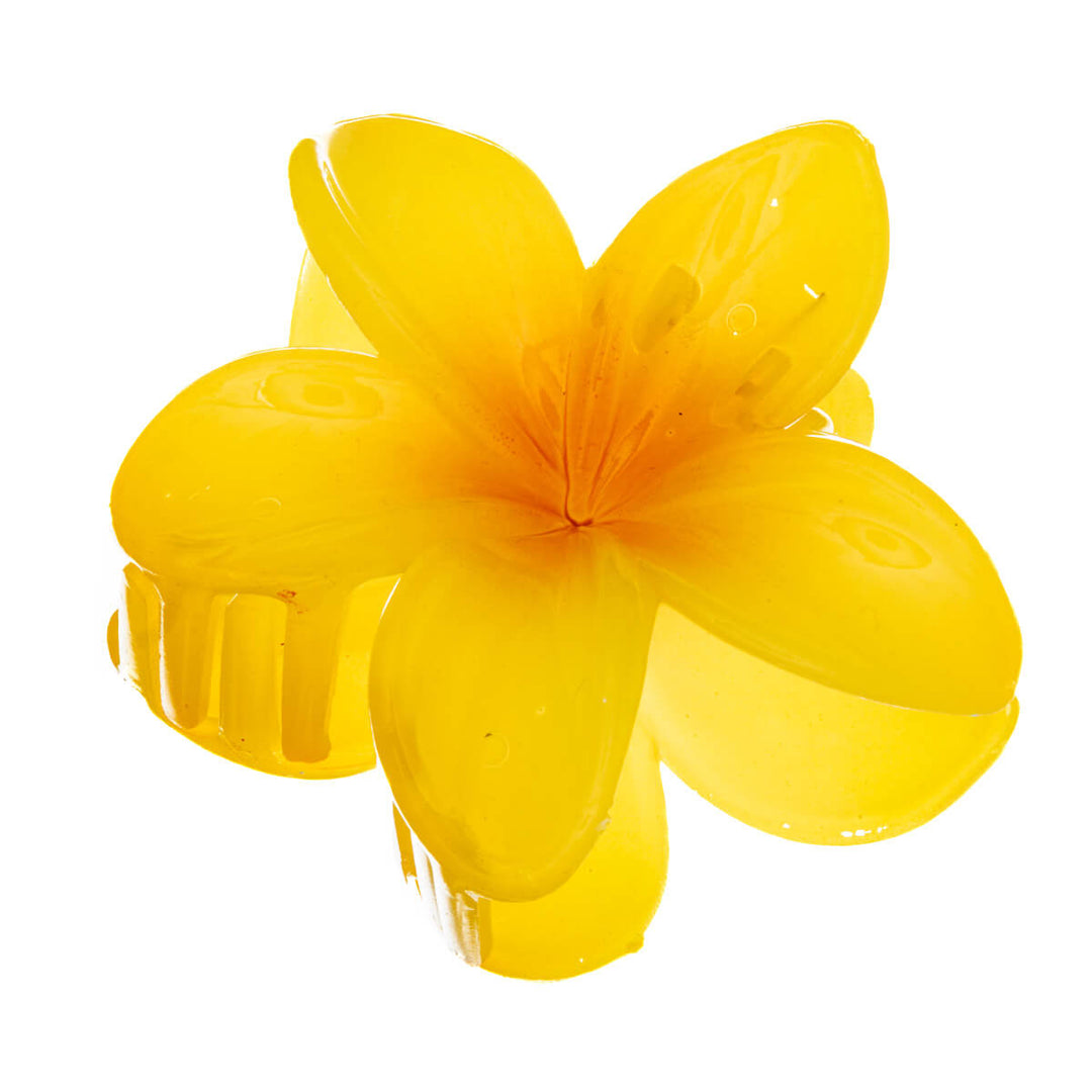 Blomma hårspänne plumeria hajtand 8cm