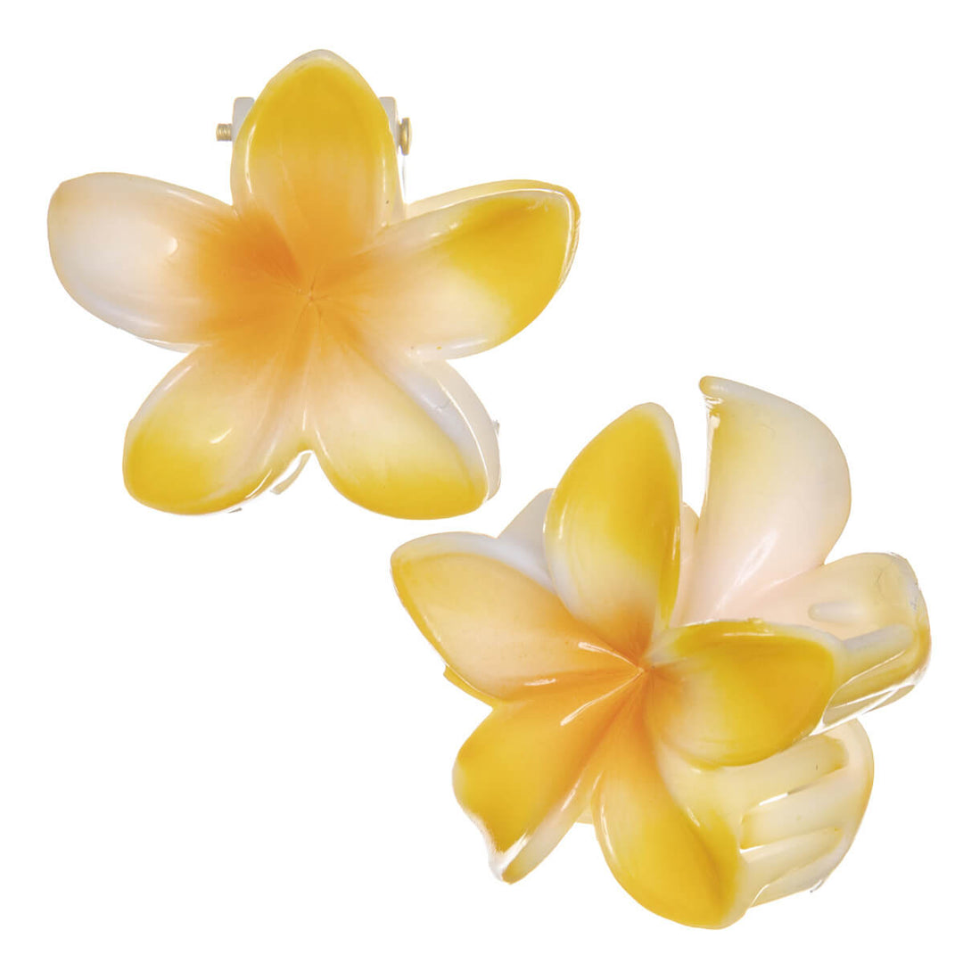 Tropical flower hair clip plumeria shark tooth 4cm 2pcs