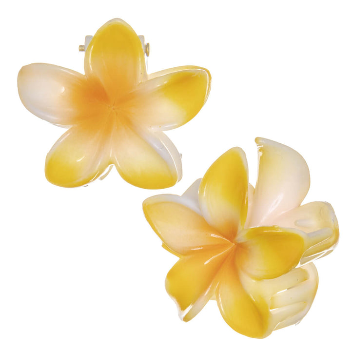 Tropical flower hair clip plumeria shark tooth 4cm 2pcs