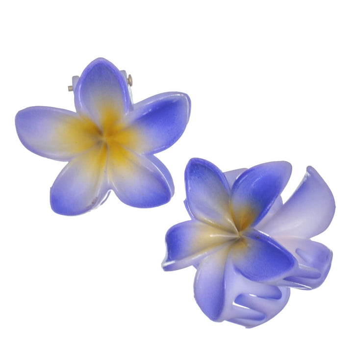 Tropical flower hair clip plumeria shark tooth 4cm 2pcs