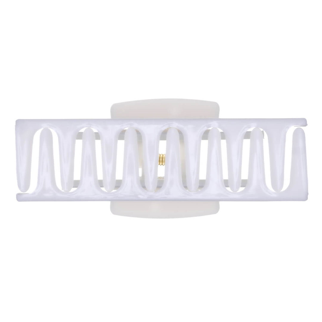 Rektangulär hårklämma, flexibel plast hajtand, 10 cm