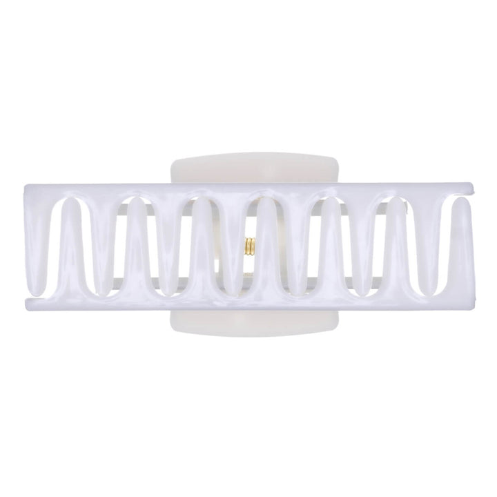 Rektangulär hårklämma, flexibel plast hajtand, 10 cm