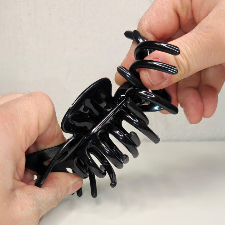 Stor hårklämma, flexibel plast hajtand, 12 cm