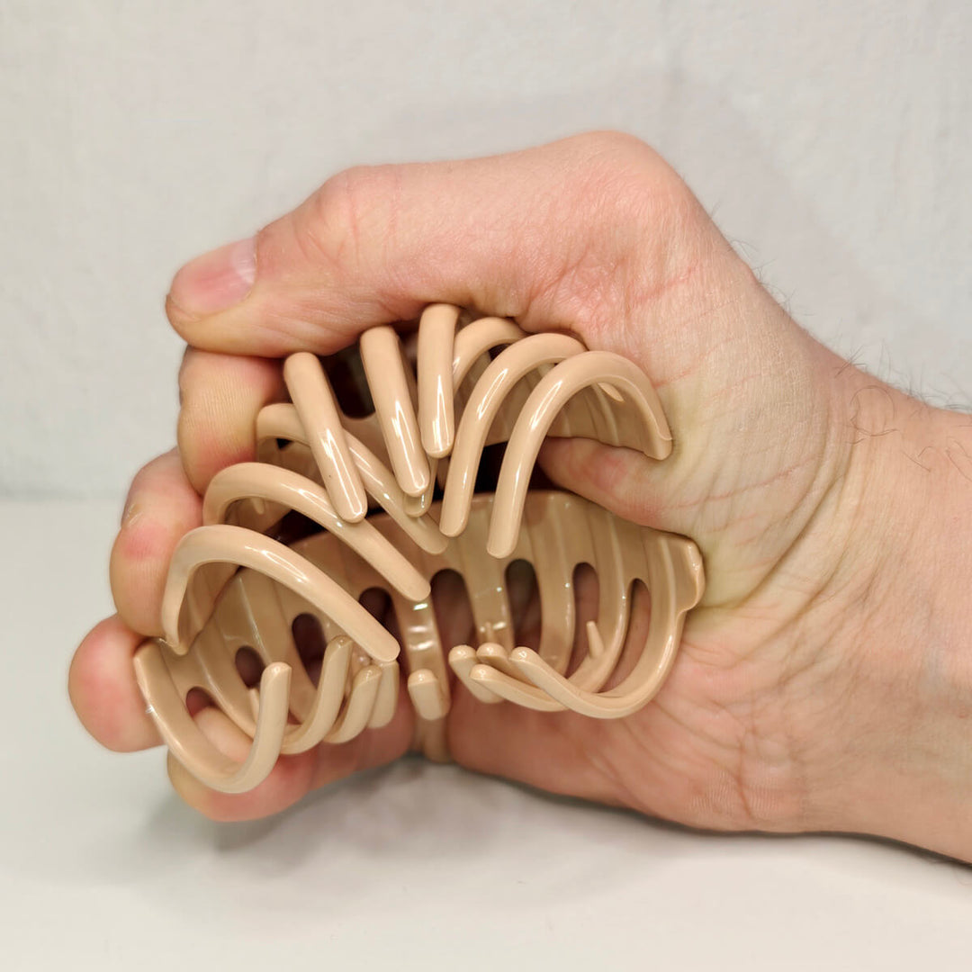 Rund hårklämma, flexibel plast hajtand, 10,5 cm