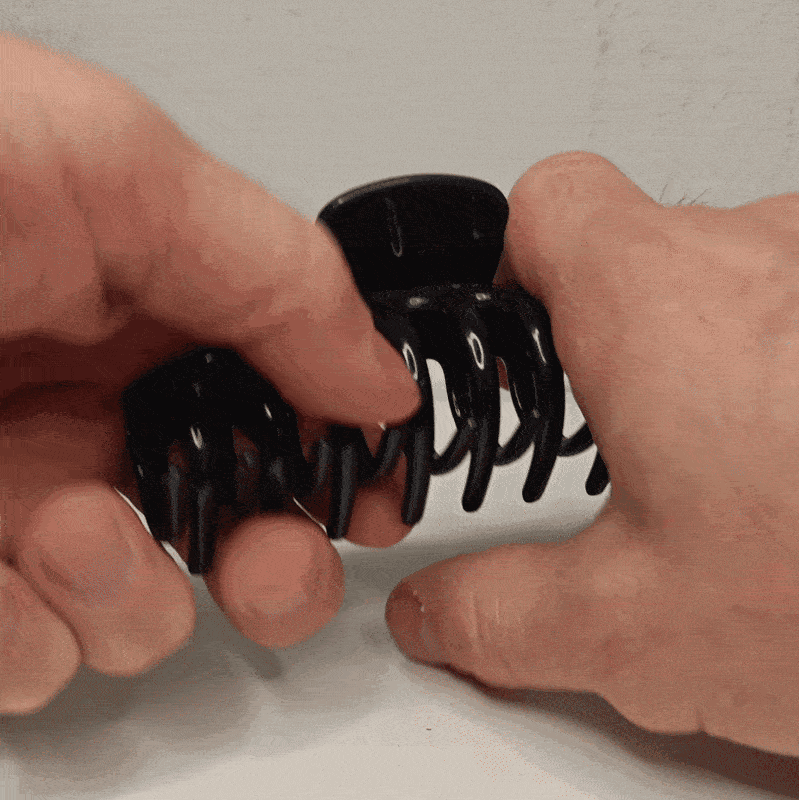 Rund hårklämma, flexibel plast hajtand, 10,5 cm