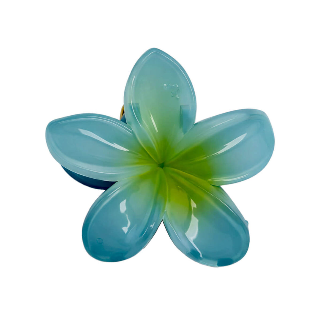 Blå blomma med hajtand – hårspänne, 8 cm