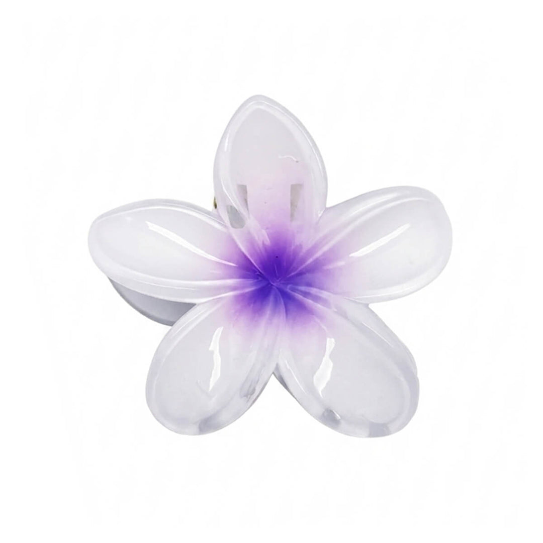 Blommig hårklämma 8 cm – ljusblommig hårklämma