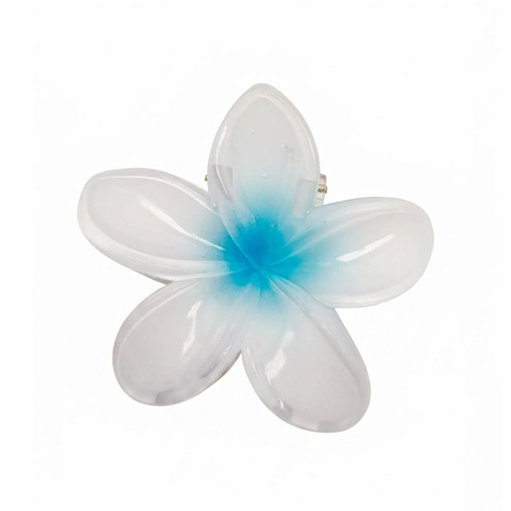 Blommig hårklämma 8 cm – ljusblommig hårklämma