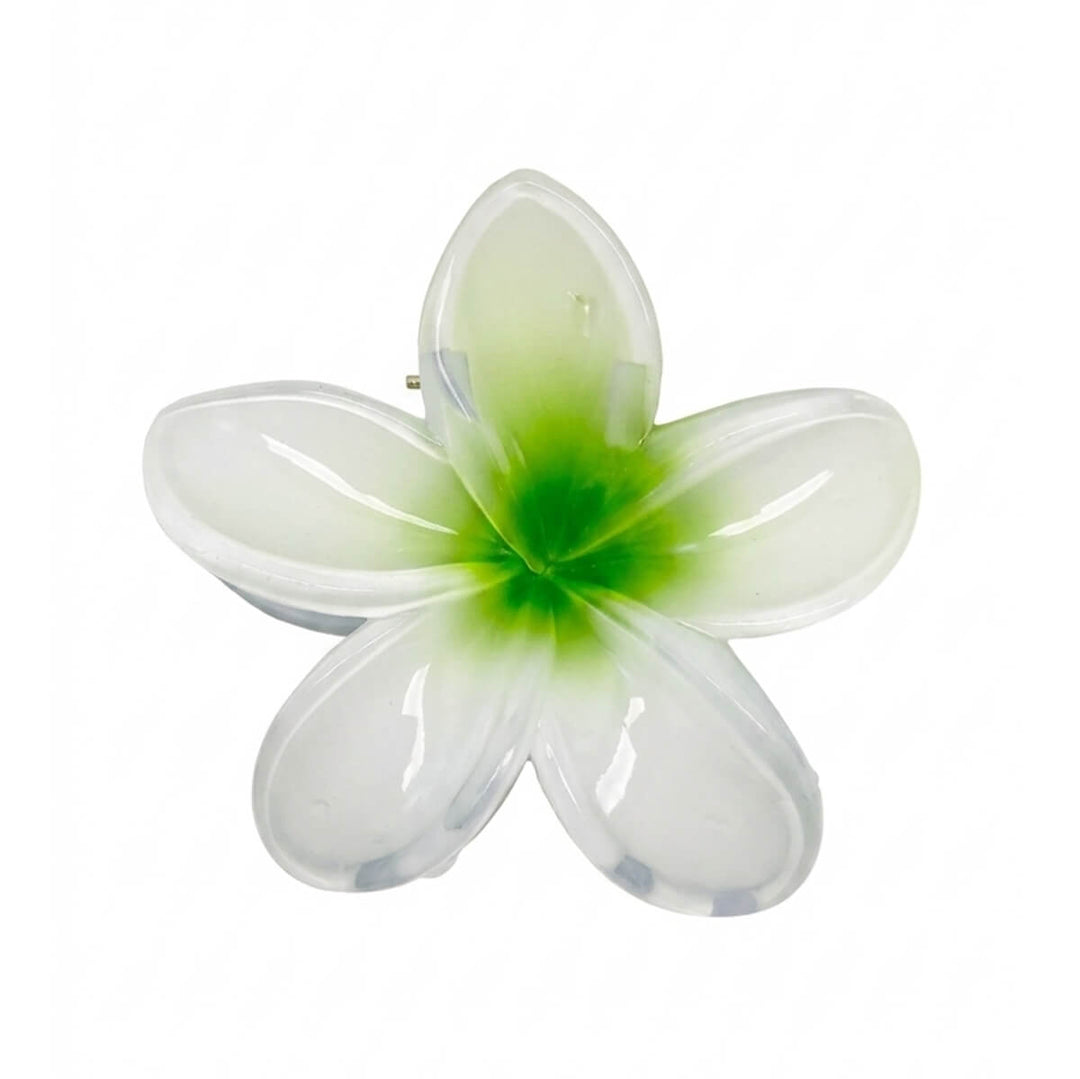 Blommig hårklämma 8 cm – ljusblommig hårklämma