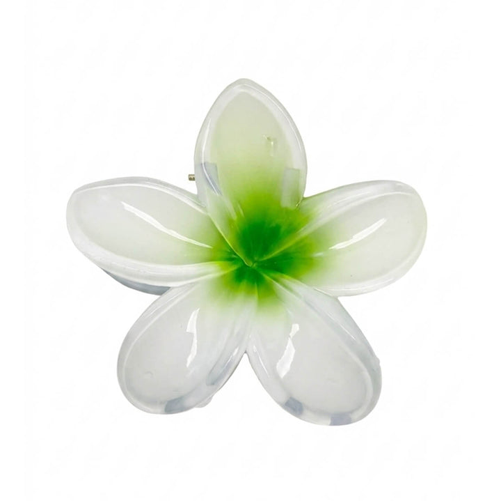 Blommig hårklämma 8 cm – ljusblommig hårklämma