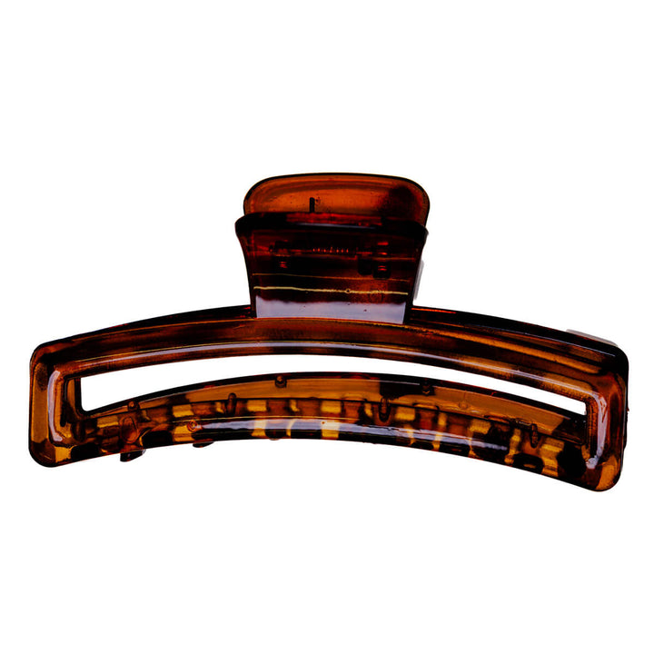 Large shark-tooth rectangular curved hair clip, 10.8 cm