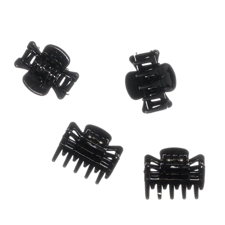 Wide, small shark-tooth plastic hair clip, 2.6 cm, 4 pieces