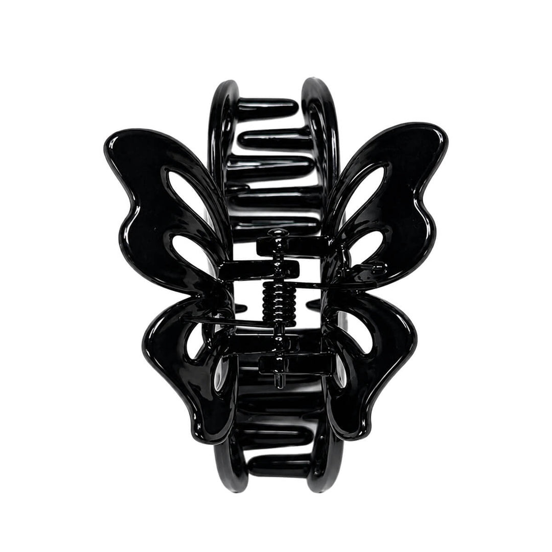 Butterfly-shaped plastic shark tooth hair clip, 7.2 cm