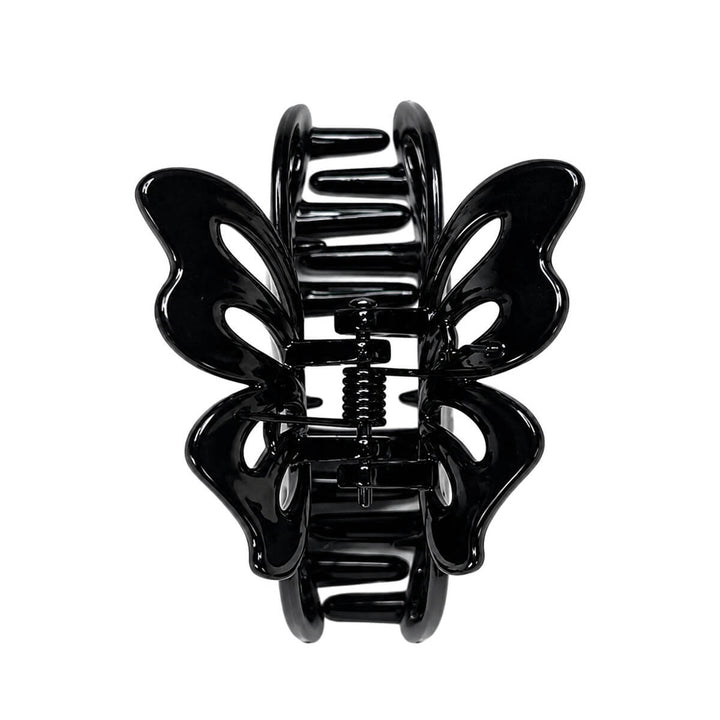 Butterfly-shaped plastic shark tooth hair clip, 7.2 cm