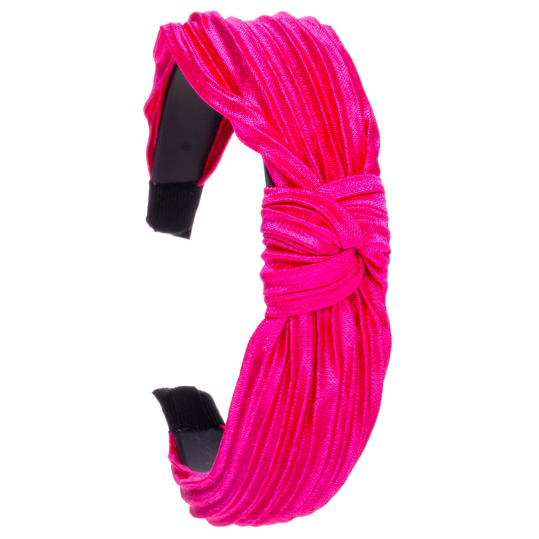 Plissé satin hairband with knot 2,9cm