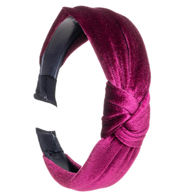 Monokromt hårband i sammet med knut 3,2cm