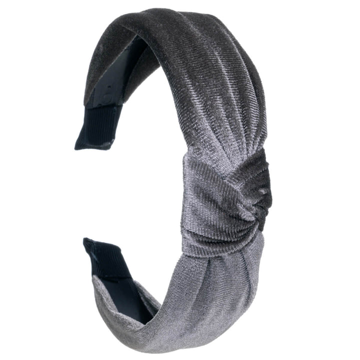 Monochrome velvet hairband with knot 3,2cm