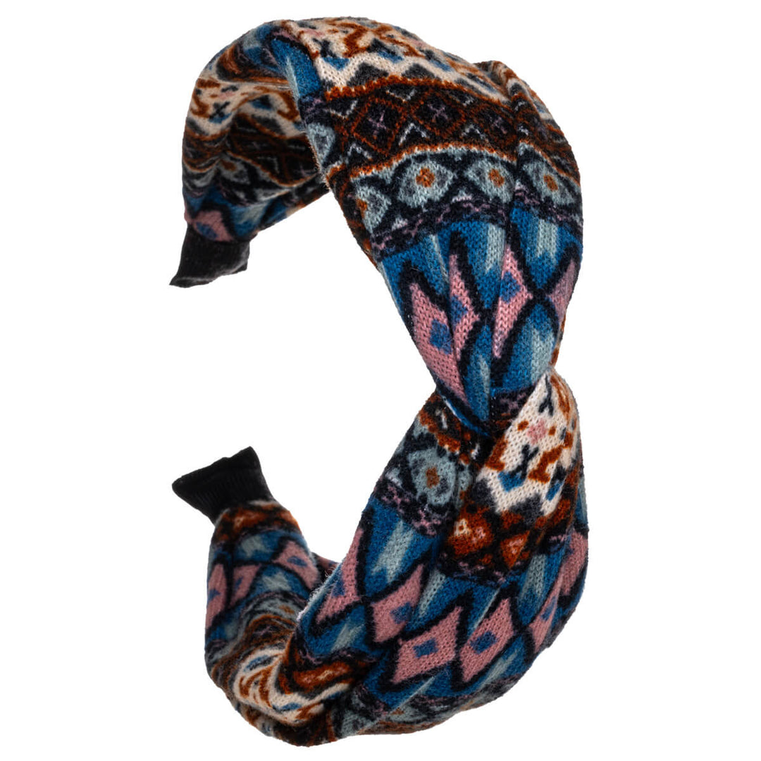 Wide hairband ethnic Aztec patterning