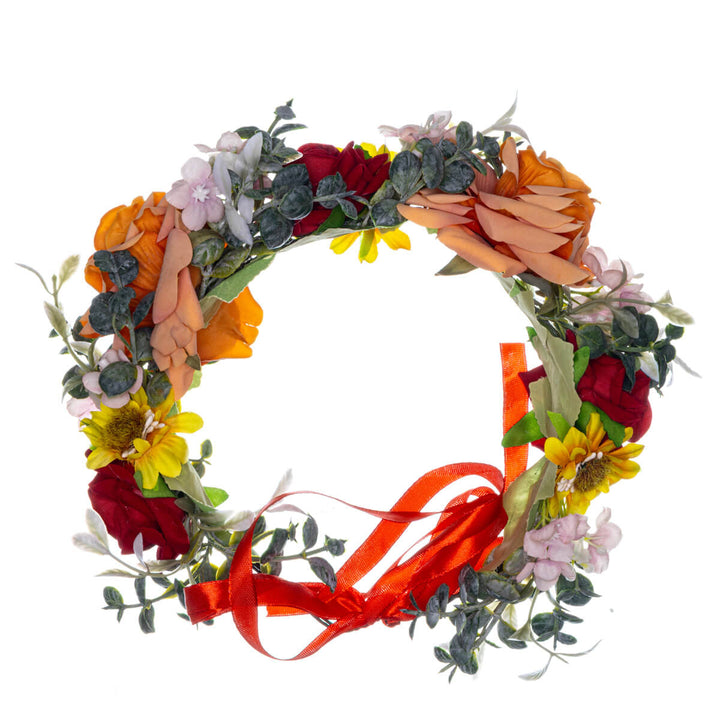 Spektakulär krans av rosenblommor