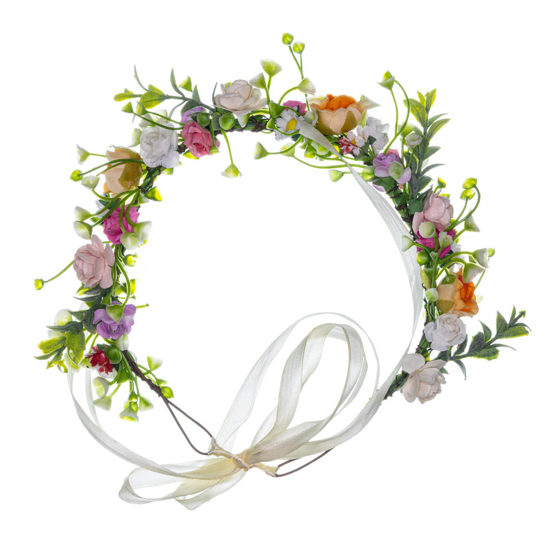 Mångfärgad blomsterkrans för huvud
