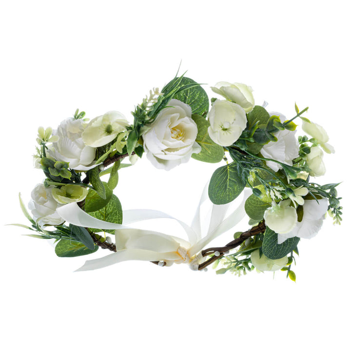 Green Flower Wreath with Colourful Flowers