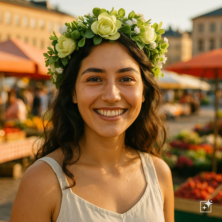 Flower Wreath of Dusky Roses