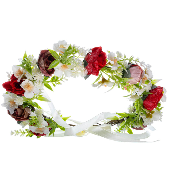 Red and white Graceful Flower Wreath