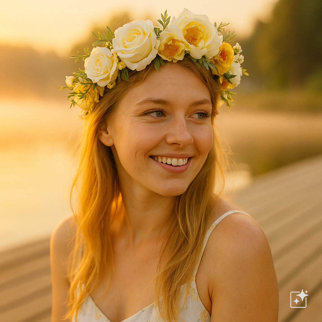 Rose Carnation Flower Wreath