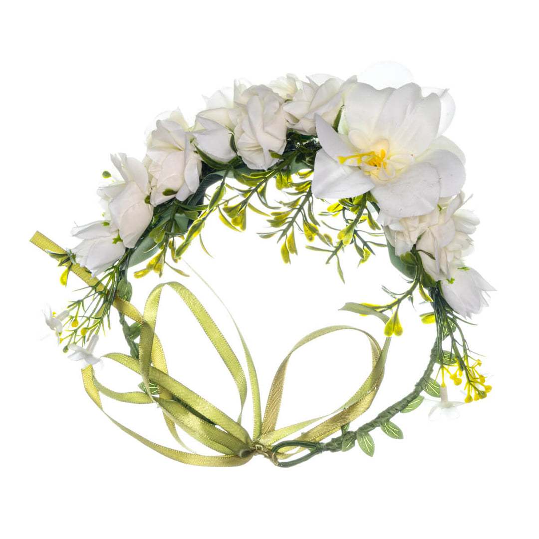 Krans av magnolior och pulverformiga rosor