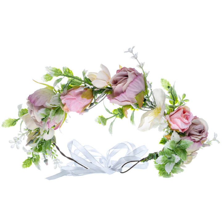 Festlig ros till blomsterkransen