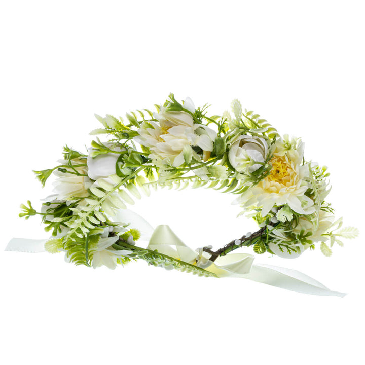 Bohemian White Flower Wreath