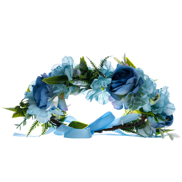 Blue Flower Wreath with Roses