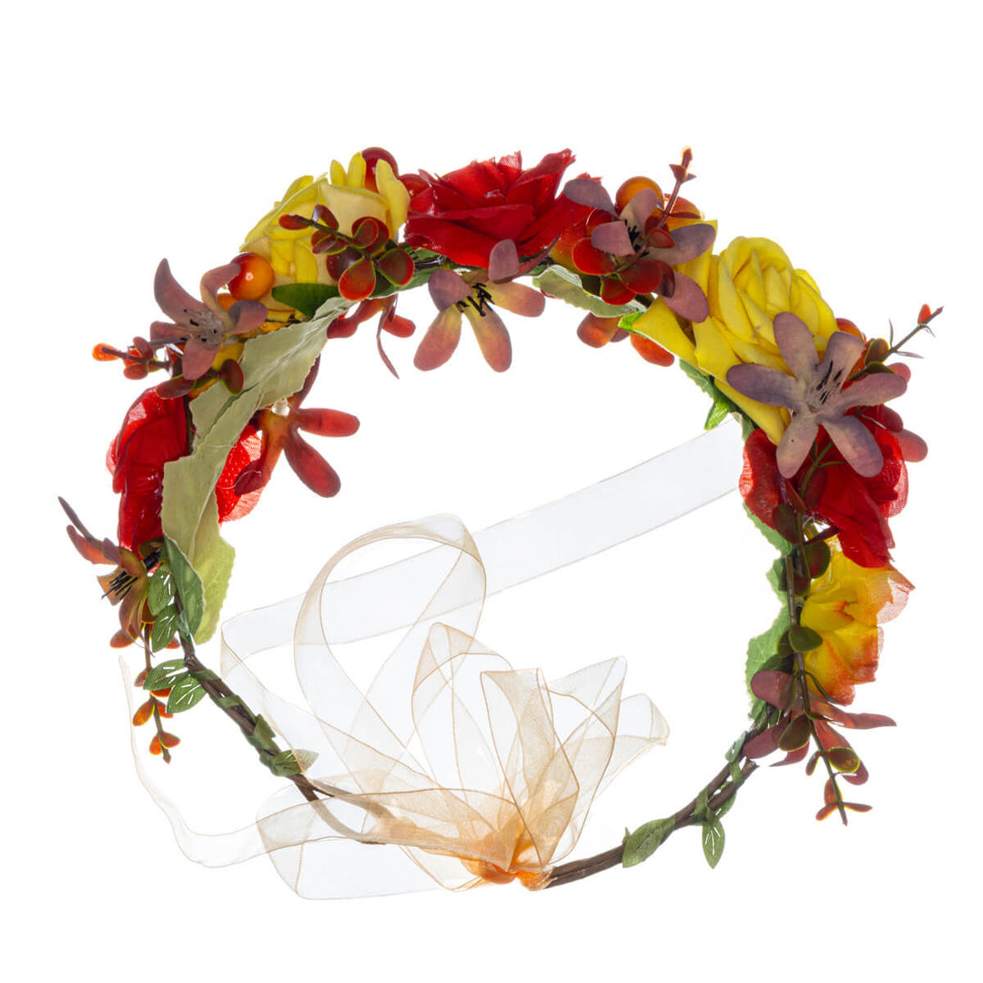 Färgstark blomsterkrans av rosor